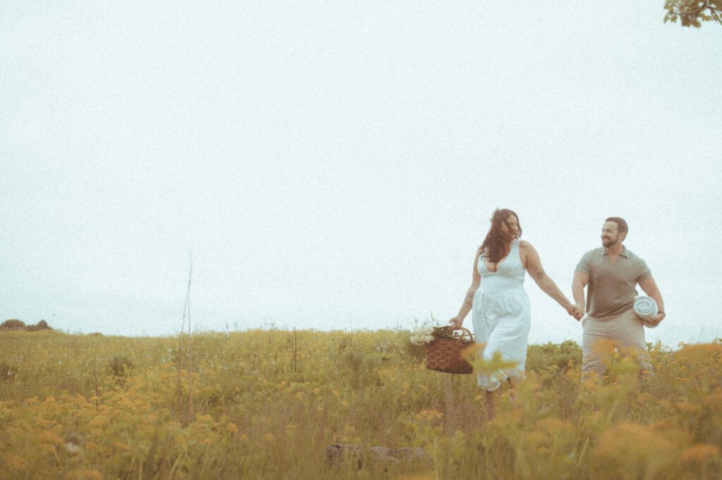 French picnic engagement session in Middleton Wisconsin