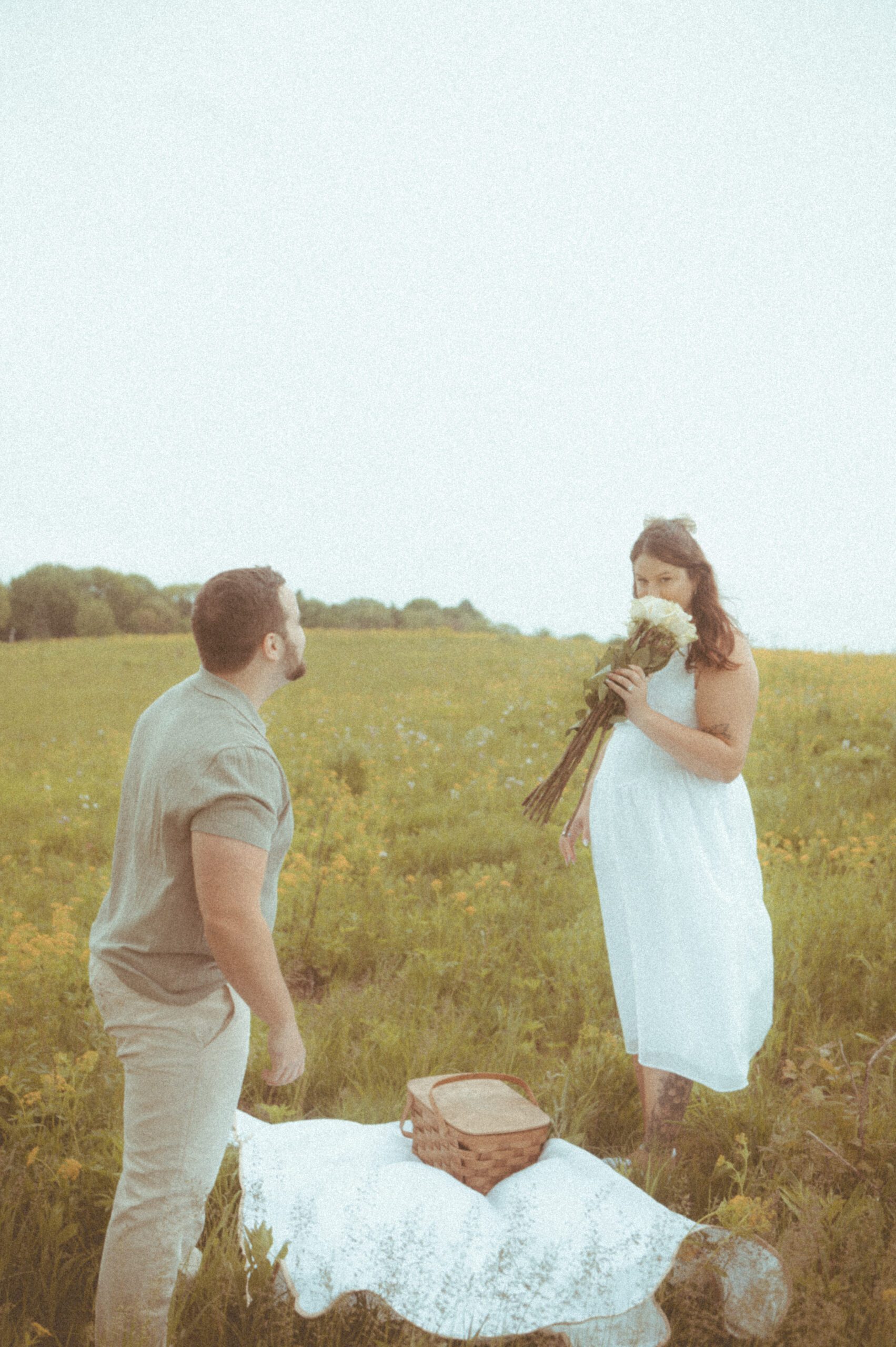 French picnic engagement session in Middleton Wisconsin