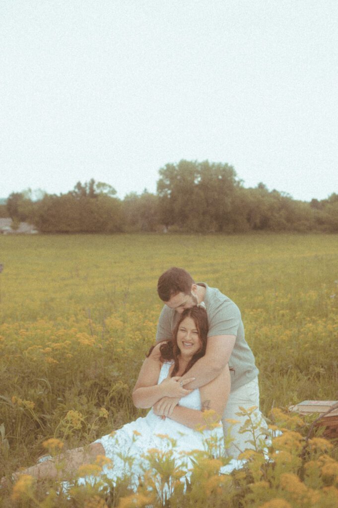 Vintage film inspired engagement photos Madison WI