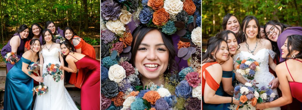 The bride poses with her bridesmaids (how to find your perfect wedding photographer)