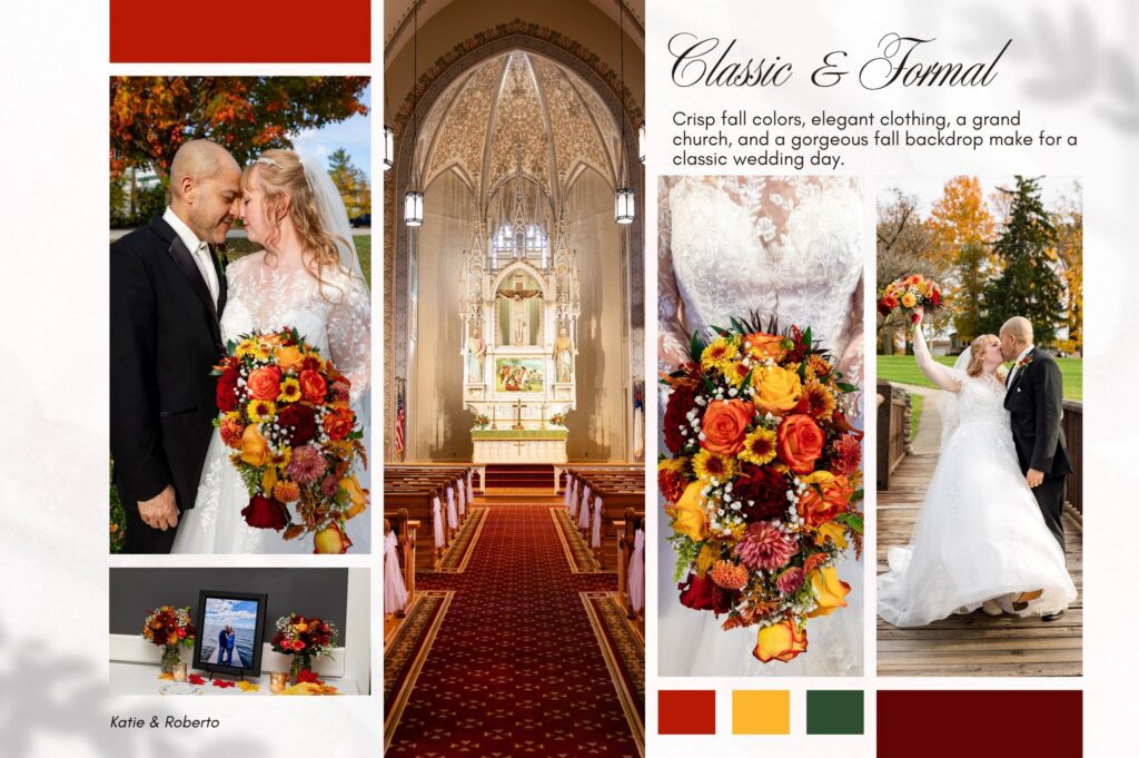 A classic wedding theme with a formal wedding vibe.